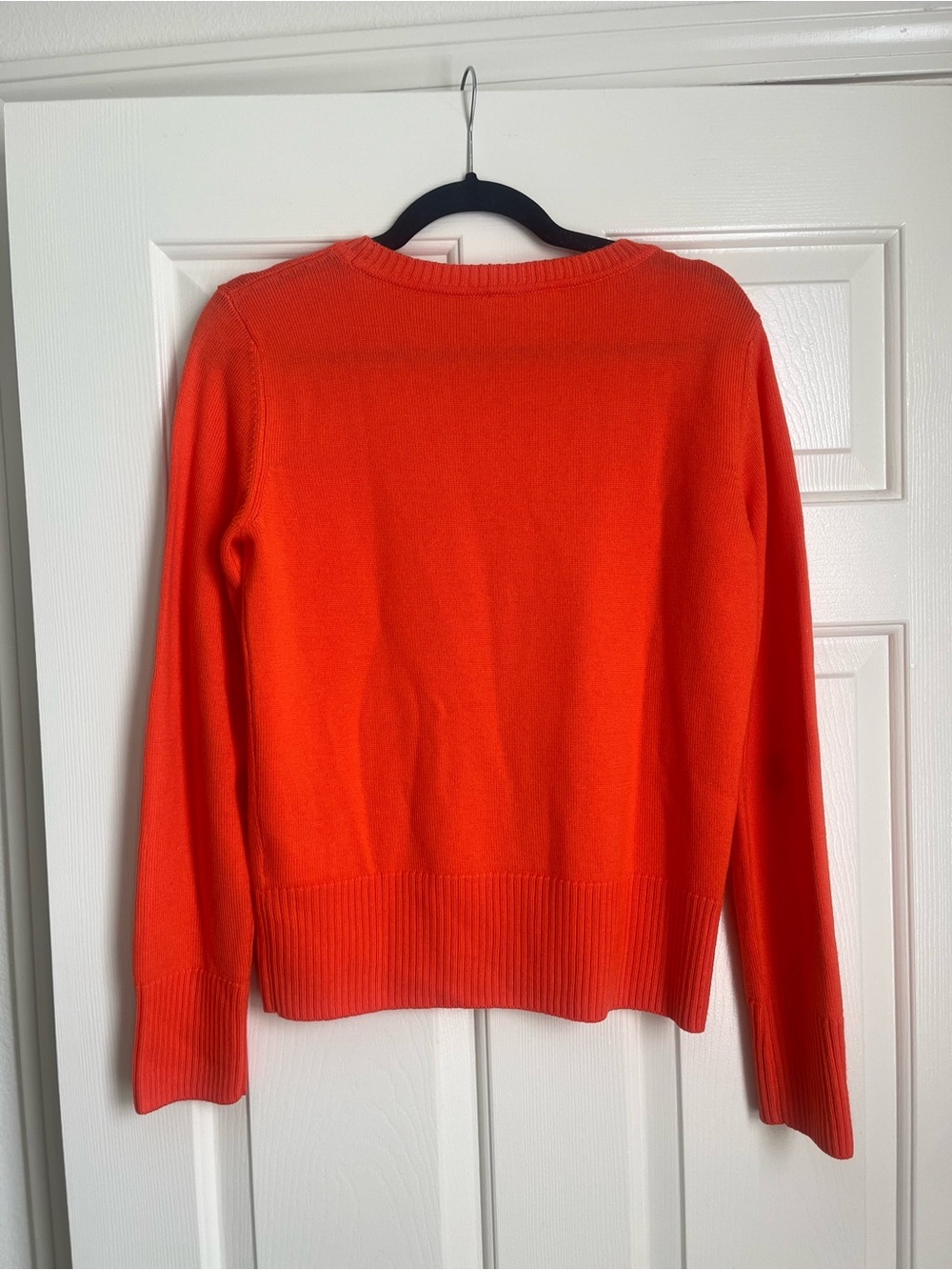 Classic Crewneck 100% Wool Sweater in Vibrant Orange - Picture 2 of 3
